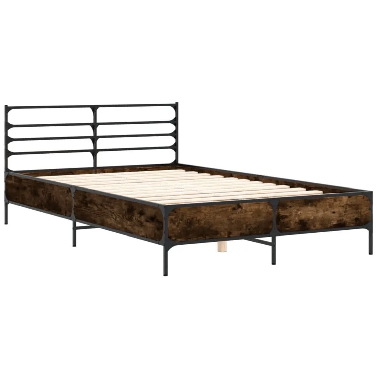 vidaXL Bettgestell Räuchereiche 120x190 cm Holzwerkstoff und Metall 3280069 günstig online kaufen
