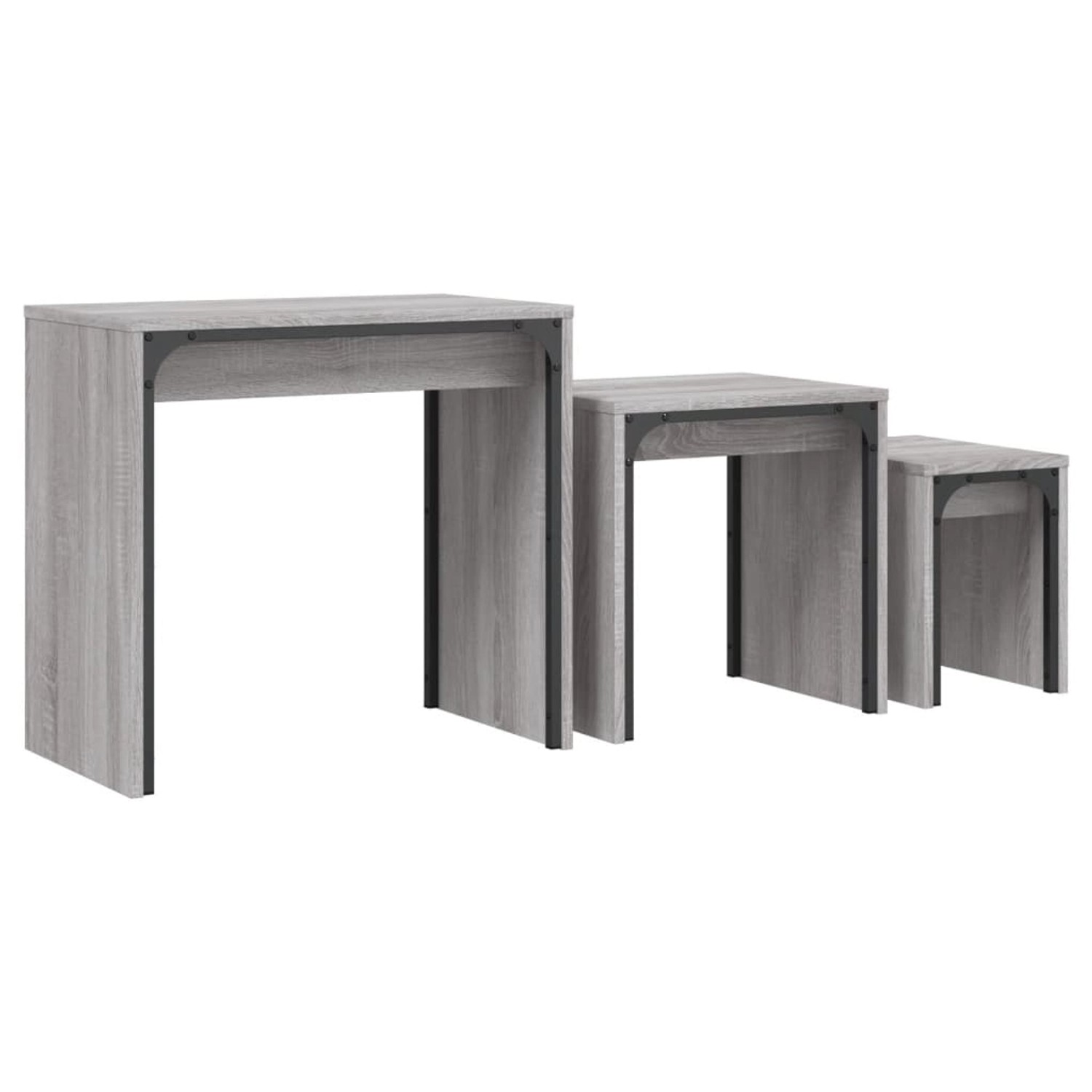 vidaXL Satztische 3 Stk. Grau Sonoma Holzwerkstoff Modell 8 günstig online kaufen