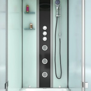 AcquaVapore Dusch-Wanne-Kombination K05-L02 180x90 mit Duschkabine, Armaturen und Regendusche.