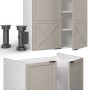 Vicco Fame-Line Küchenzeile in GrauBeige/Weiß, 235 cm breit, ohne Arbeitsplatte. Details der Küchenmöbel.