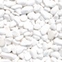 Nahaufnahme von Thassos-Weiß Marmor Zierkies (15-25mm) im PE-Sack. Ideal für Garten- und Landschaftsbau.