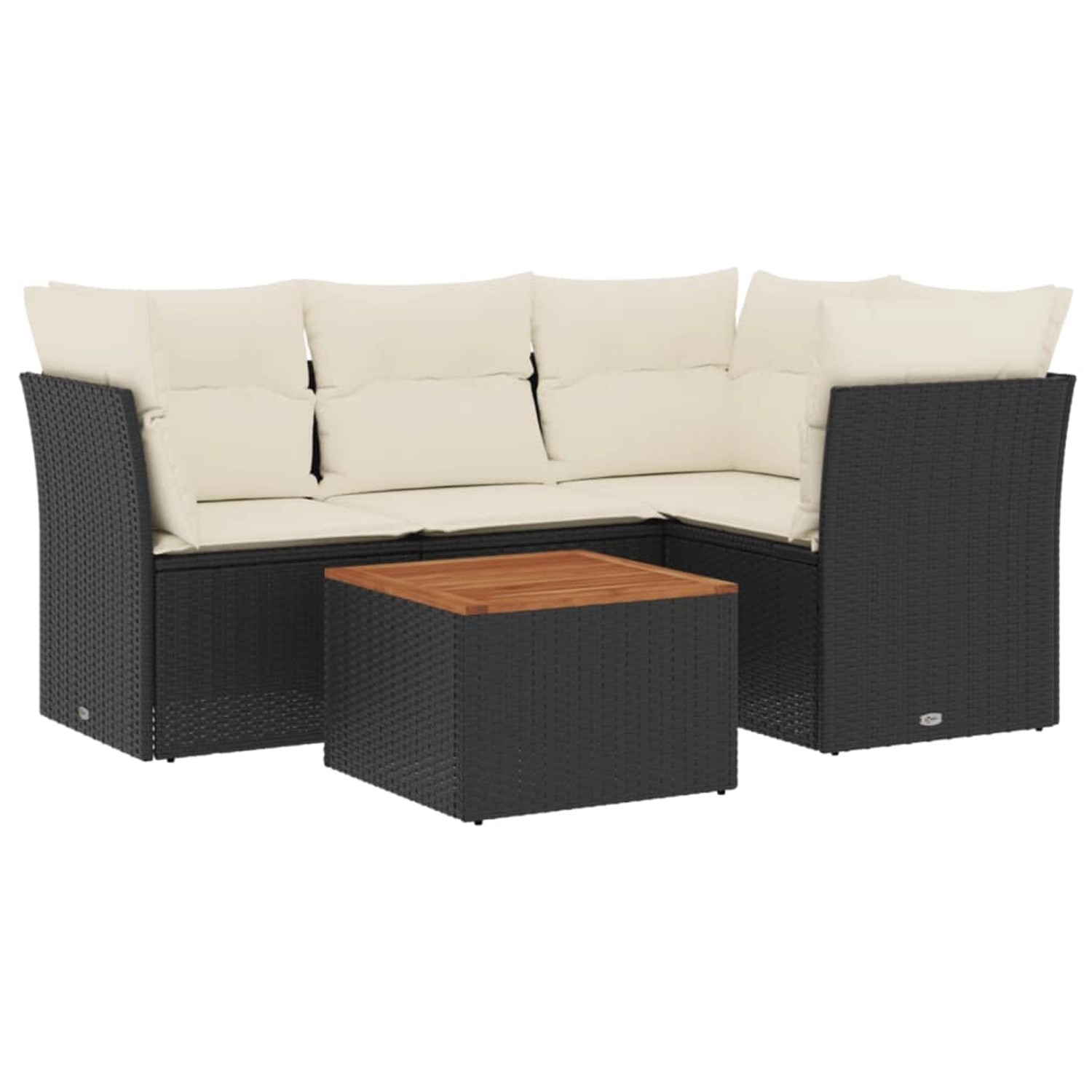 vidaXL 5-tlg Garten-Sofagarnitur mit Kissen Schwarz Poly Rattan Modell 62 günstig online kaufen