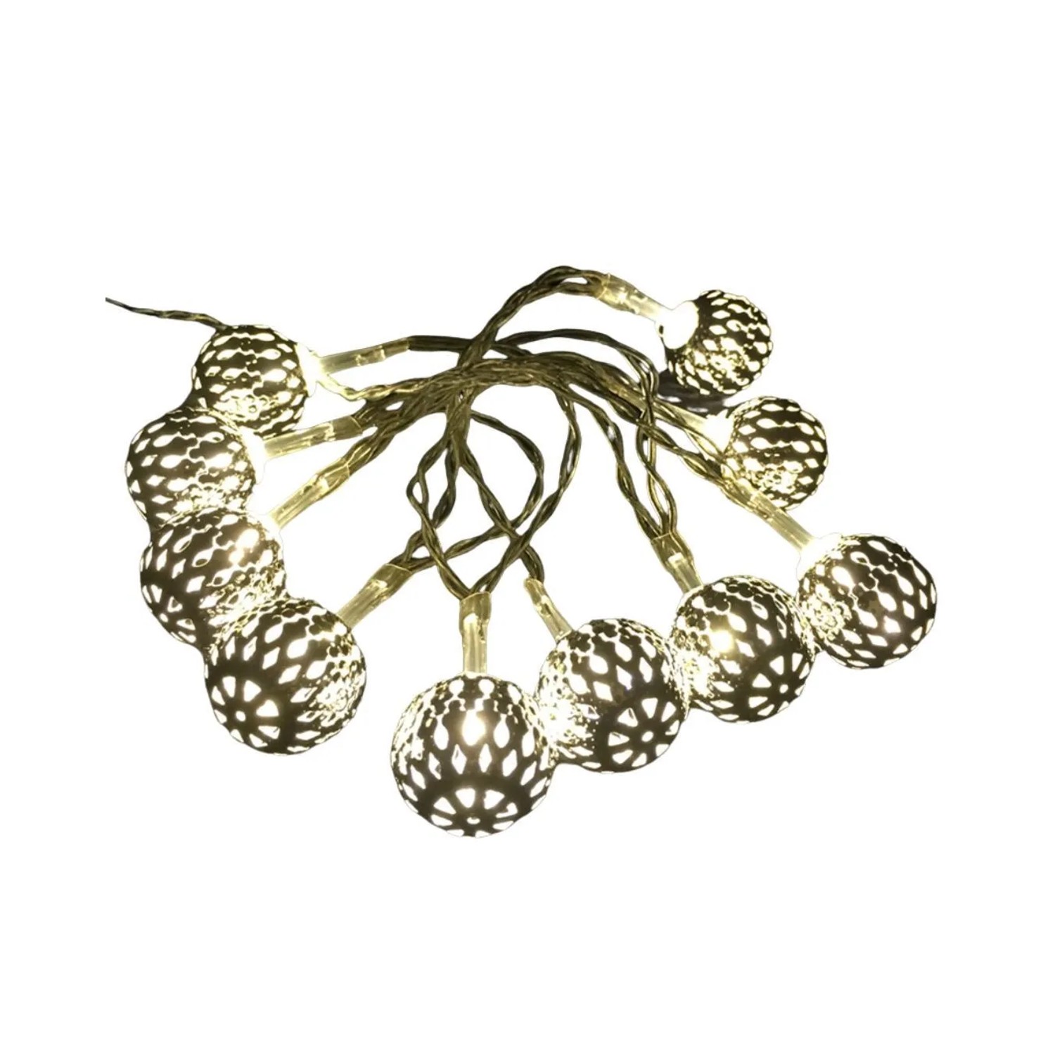 Lex 10er LED Kugel Lichterkette Batteriekette Weihnachten Beleuchtung Deko günstig online kaufen