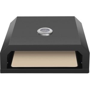 EL Fuego Pizzaaufsatz, schwarz, mit Pizzastein und Thermometer für Holzkohle-, Gas- und Elektrogrills.