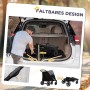 PawHut Hundewagen, faltbar mit Kissen, im Kofferraum und zusammengeklappt dargestellt.