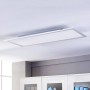 Dimmbares Lindby LED Panel Livel in Alu, eine moderne Küchenleuchte mit Leselampe.