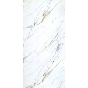 Hochglanz PVC Wandpaneel in Carrara Gold Marmor Optik für Bad & Küche.