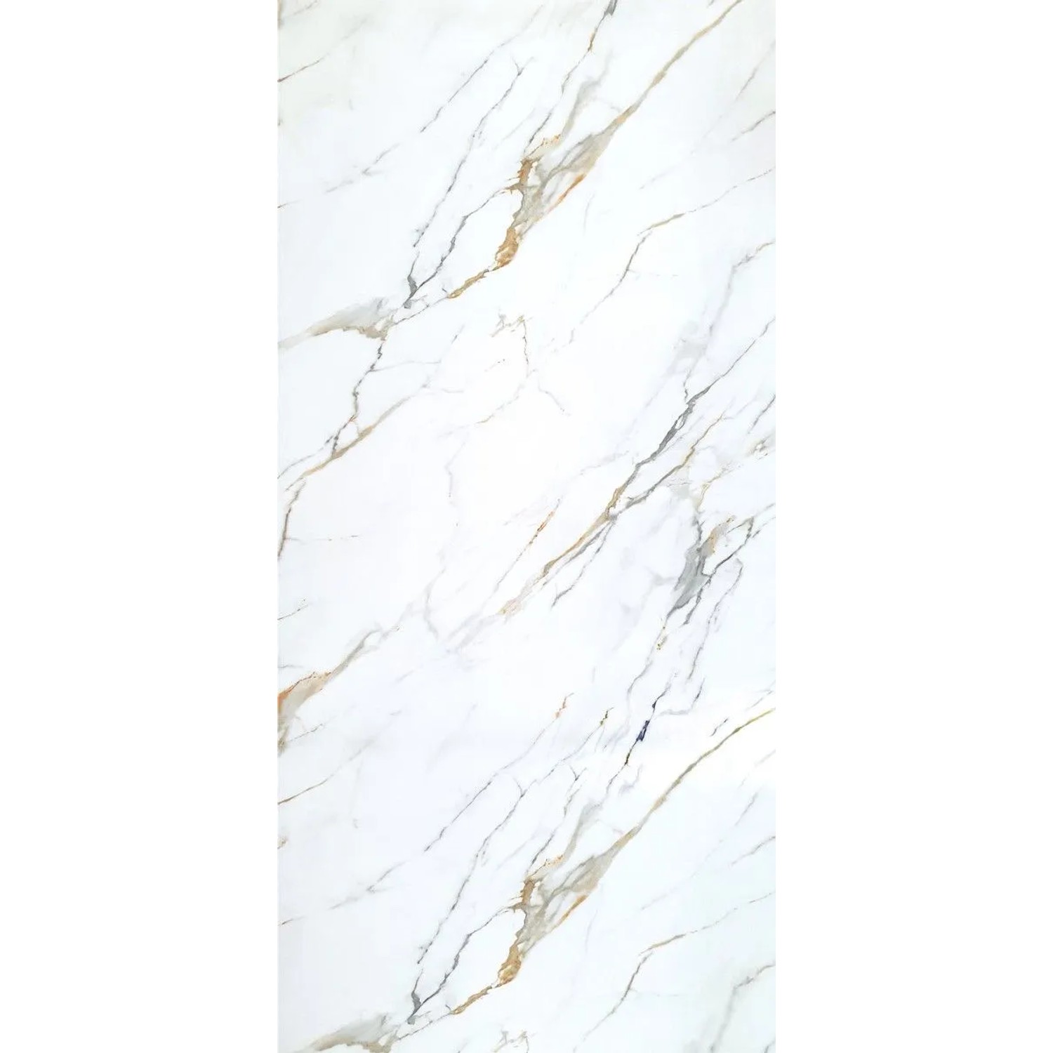 Aluverbund24 PVC Wandpaneele Duschrückwand Küchenrückwand Carrara Gold Marmor-Optik Hochglanz 122x244cm