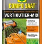 Verpackung Compo Saat Vertikutier-Mix 7,5kg: Rasensamen, Dünger und Bodenverbesserer für dichten, grünen Rasen.