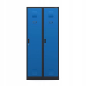 Jan Nowak Kleiderspind Kacper, 4 Fächer, anthrazit-blau, Stahlschrank für Umkleideräume.