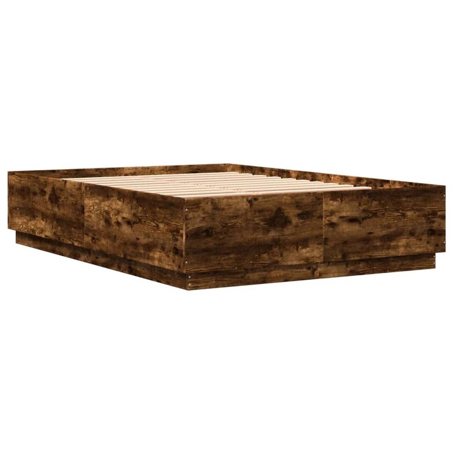 vidaXL Bettgestell mit LED Räuchereiche 160x200 cm Holzwerkstoff 3209601 günstig online kaufen