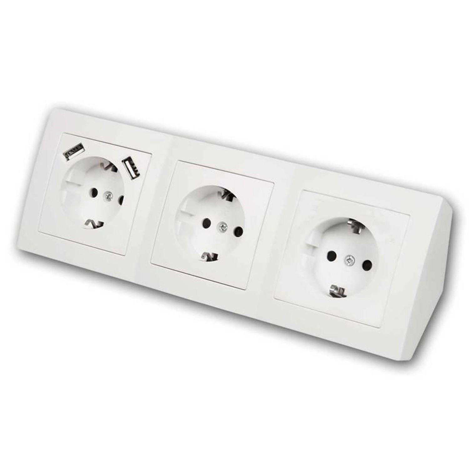 McPower Steckdosenblock Flair 3-Fach Weiß mit 2x USB A günstig online kaufen