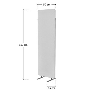 Technische Zeichnung der Svita Otis Stellwand, freistehender Raumteiler, Maße 167x50x35 cm.