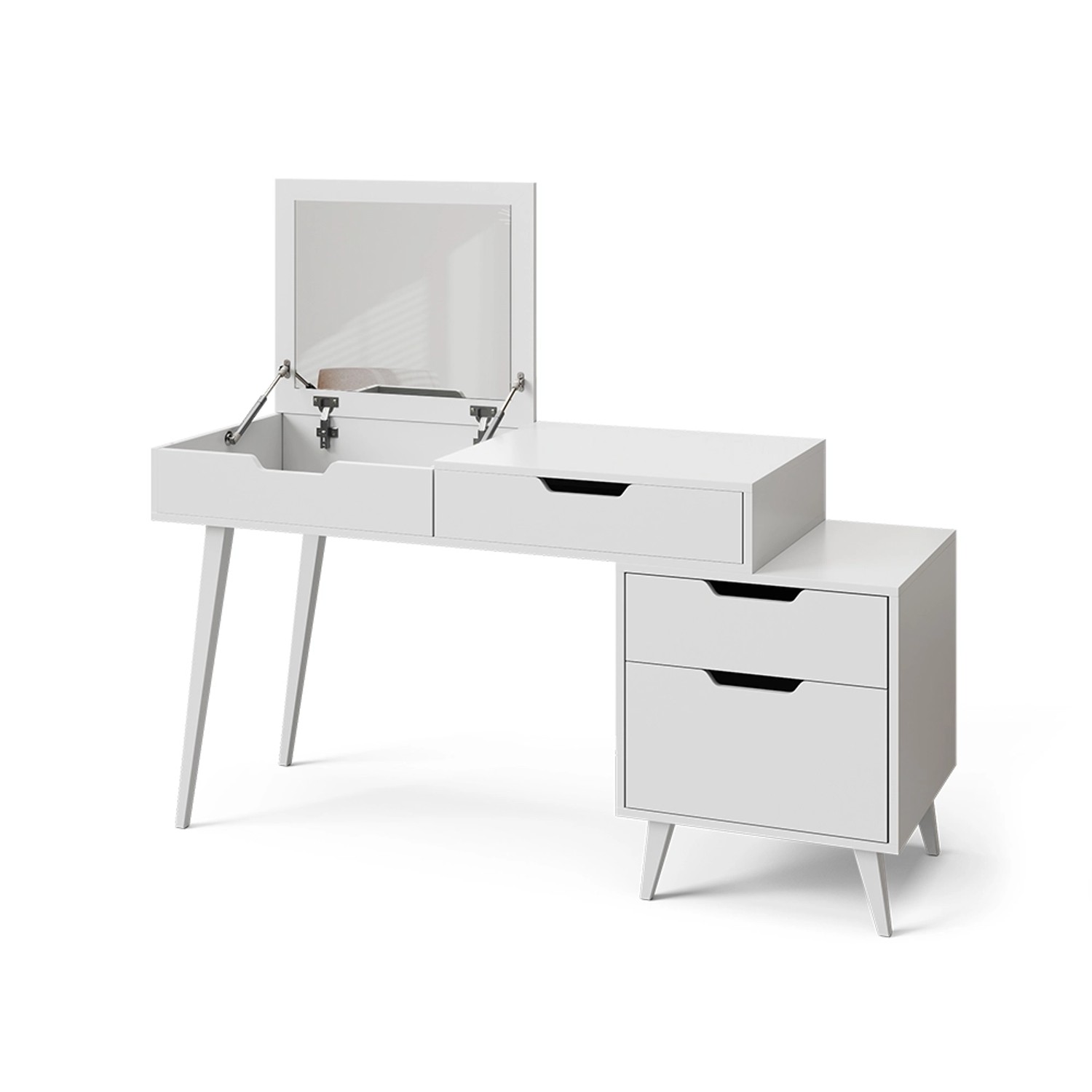 Vicco Schminktisch Judy Weiß 145 x 125.5 cm mit Spiegel günstig online kaufen