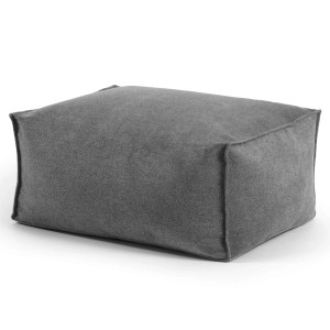 Eckiger, anthrazitfarbener mokebo Pouf Hocker / Sitzhocker aus Cordstoff.