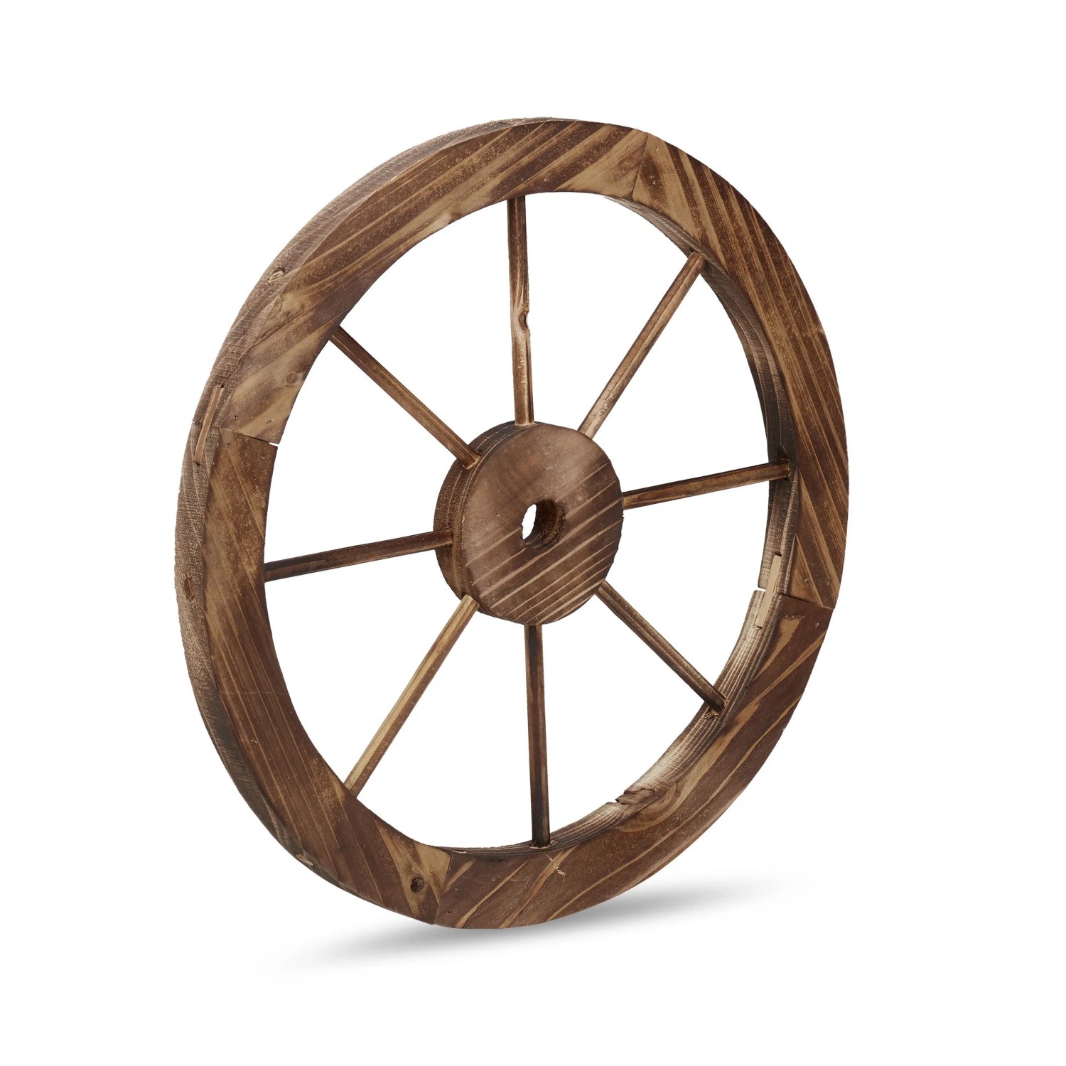 Relaxdays Wagenrad 2er Set Holz Braun 40 cm x 2,5 cm 400 g