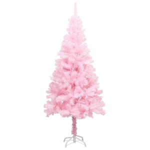 vidaXL Künstlicher Weihnachtsbaum mit Beleuchtung & Kugeln Rosa 120cm 3077583