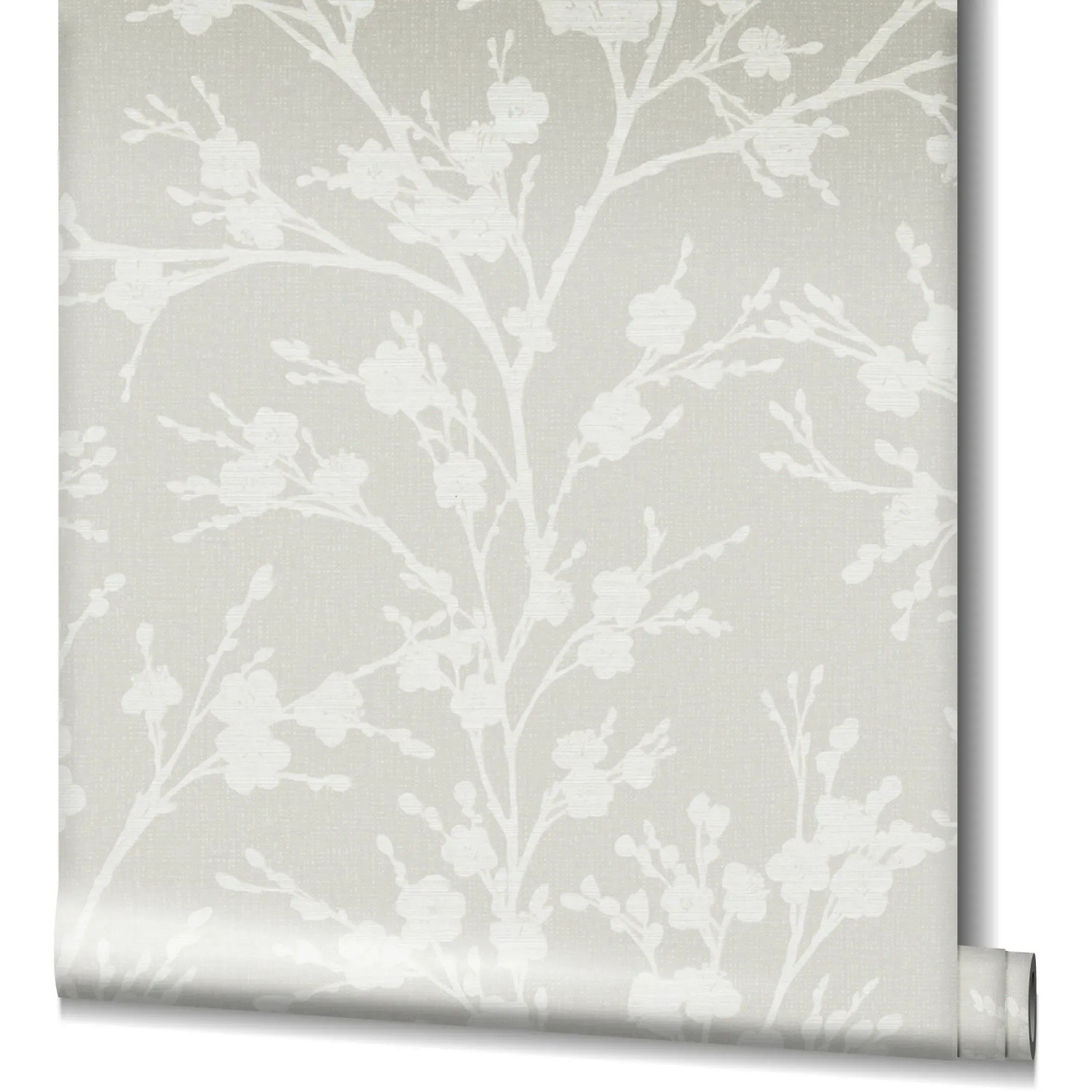 Marburg Vliestapete Ivy Floral in Grau-Beige: Rolle der Dekortapete mit floralem Muster.