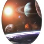 Sanilo WC-Sitz mit Planeten-Motiv und Absenkautomatik aus Holz.