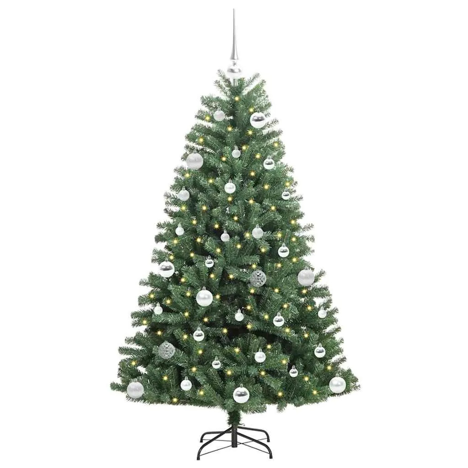 vidaXL Künstlicher Klappbarer Weihnachtsbaum mit 150 LEDs Grün 150 cm 3395483