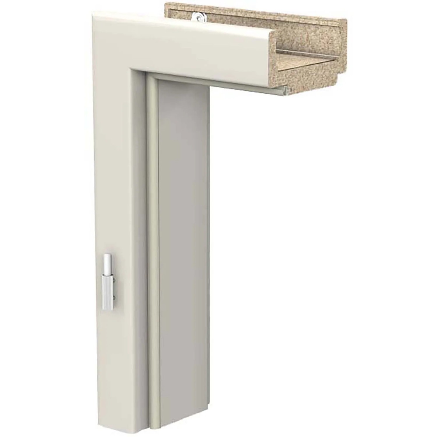 Weiße CPL Türzarge, ähnl. RAL 9010, 73,5x198,5x10 cm, Anschlag links.
