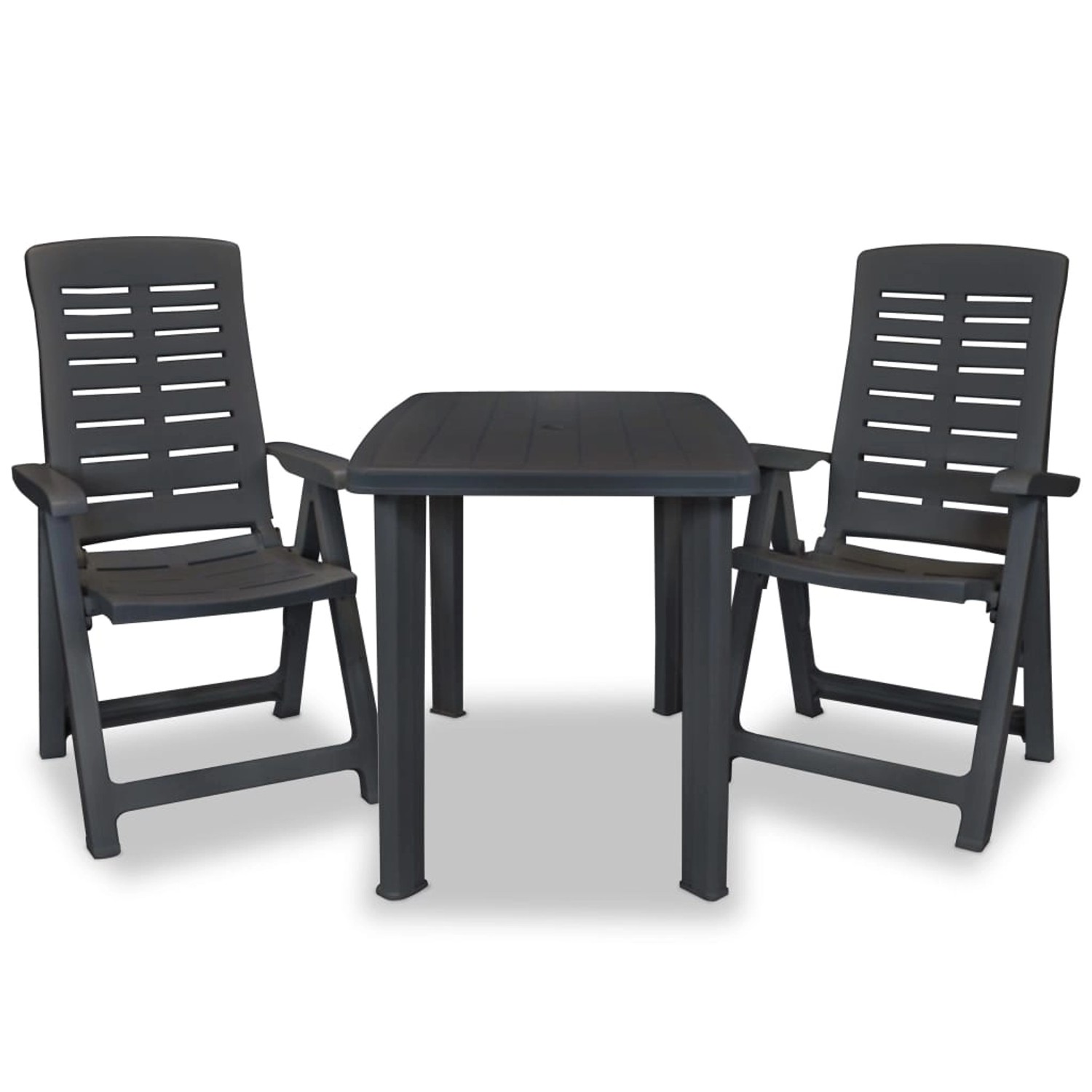 vidaXL 3-tlg Bistro-Set Kunststoff Anthrazit Modell 1