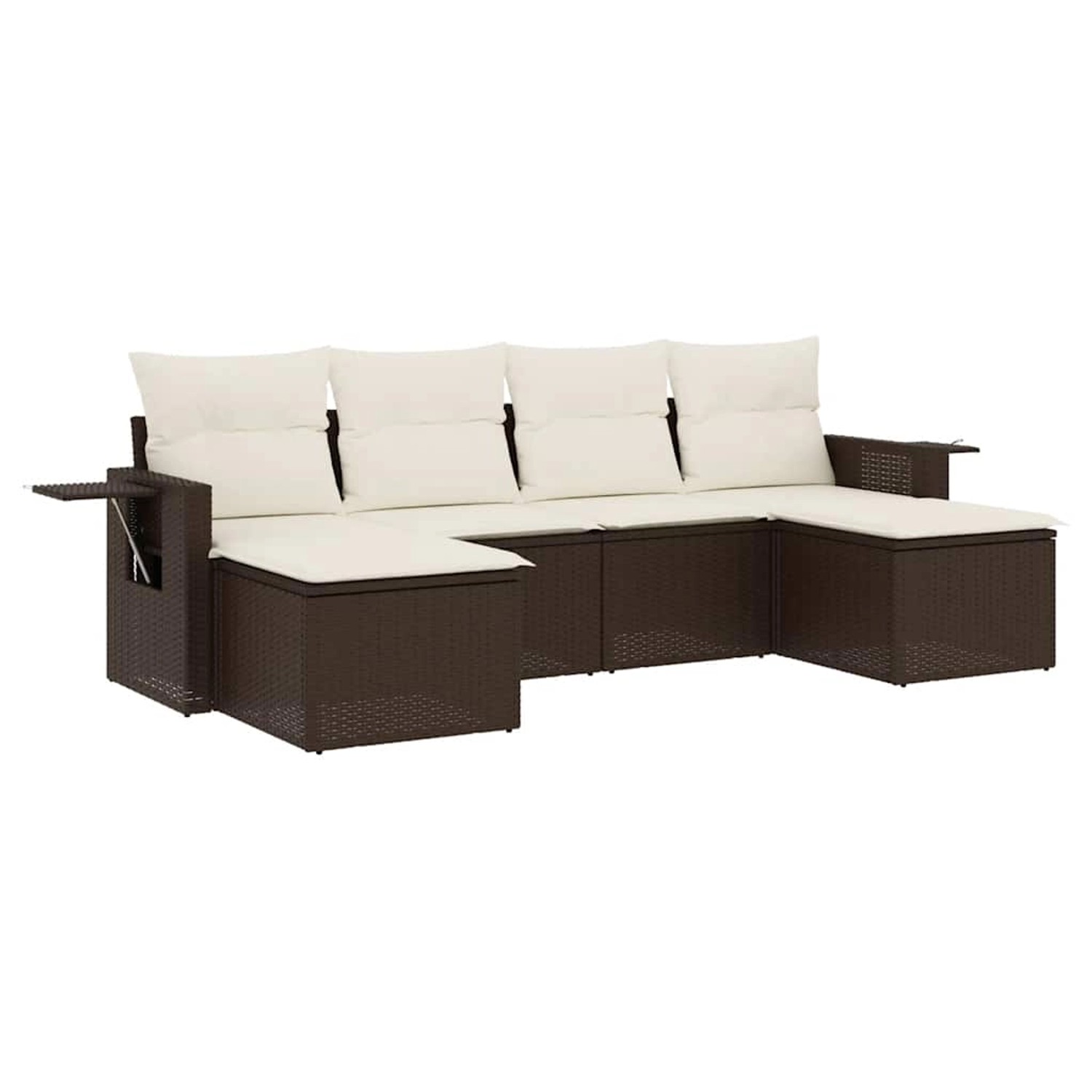 vidaXL 6-Tlg Garten-Sofagarnitur mit Kissen Braun Poly Rattan 3220522 günstig online kaufen