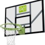 EXIT Galaxy Basketballbrett mit grünem Dunkring und Netz vor weißem Hintergrund.