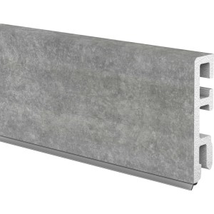 Hartschaum Sockelleiste Cubica 60, Schiefer Hell, 14x60x2500 mm, selbstklebend.