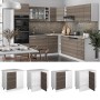 Vicco Eckunterschrank R-Line, grau/weiß mit Marmor Arbeitsplatte, 86 cm, für die Küche.