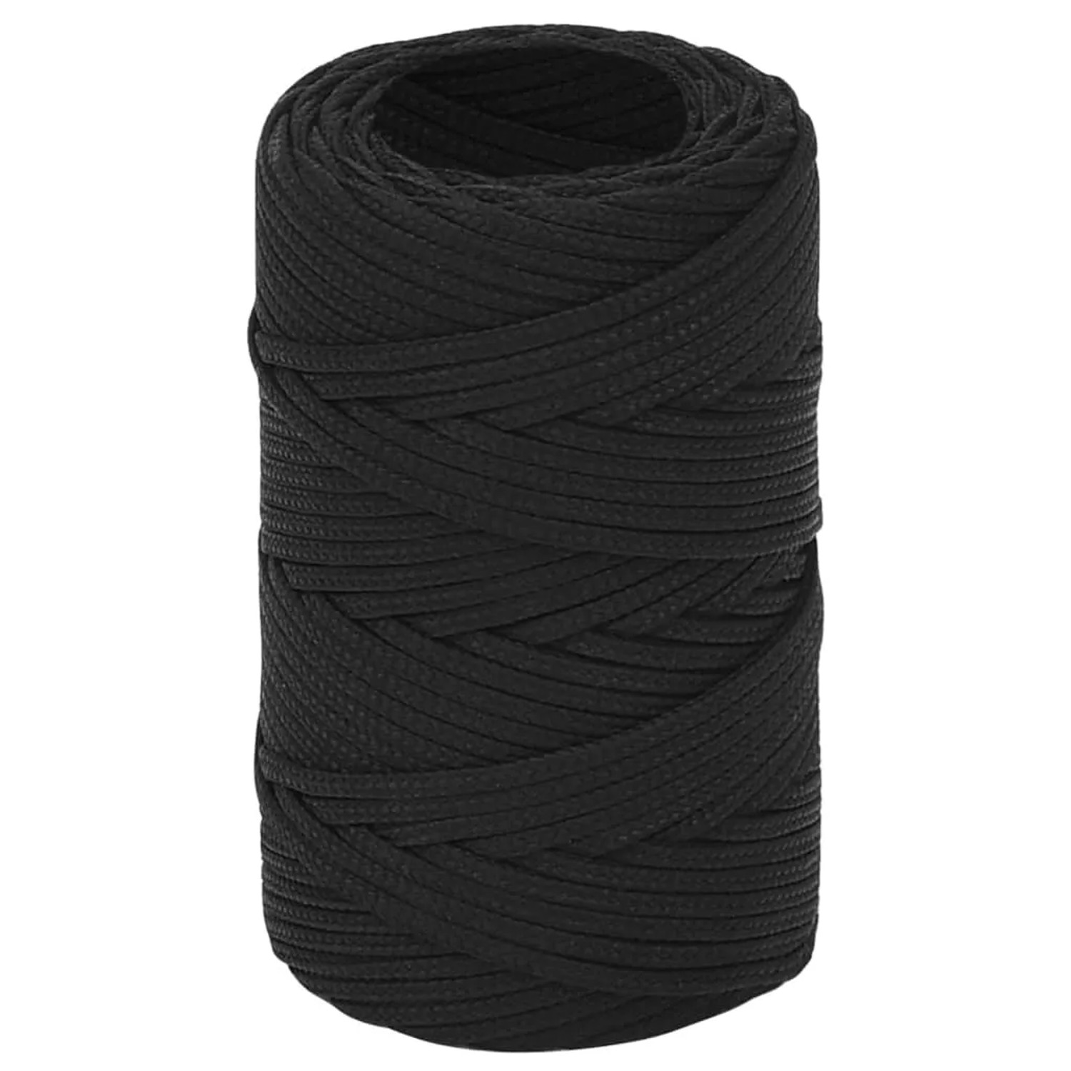 vidaXL Bootsseil Schwarz 2 mm 250 m Polypropylen 152479