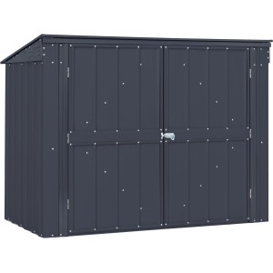 Globel Tonnen-Depot Easy 53, anthrazitfarbenes Gartenhaus-Zubehör für 2 Mülltonnen (je 240 l).