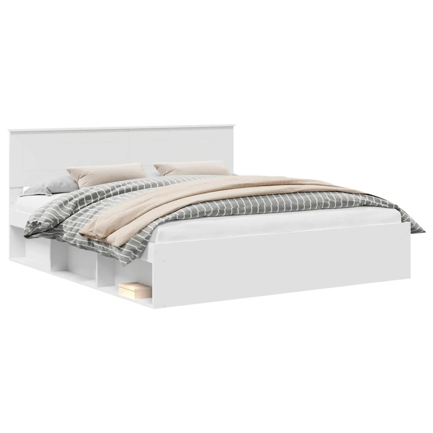 vidaXL Bettrahmen mit Kopfteil Weiß 180 x 200 cm Holzwerkstoff 3407841