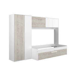 Vente-unique Bettrahmen Lumoka Naturfarben Hell  Weiß 298.4 cm