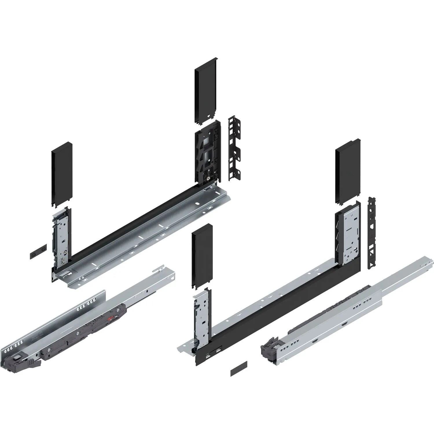 Blum Schubladensystem Legrabox free Höhe C Tip-On Vollauszug 500 mm 40 kg Carbonschwarz