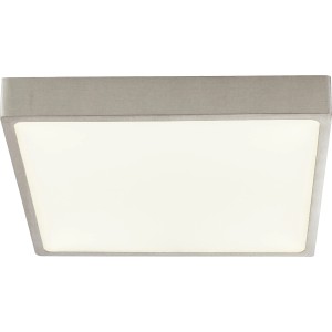 Quadratische LED-Deckenleuchte Vitos, Aluminium Druckguss Nickel matt, neutralweißes Licht.