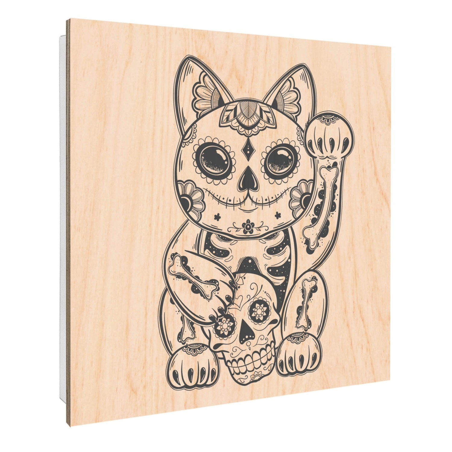 Banjado Großer Schlüsselbox Holz 30x30cm Weiß Scharnier Rechts 50 Haken Sch günstig online kaufen