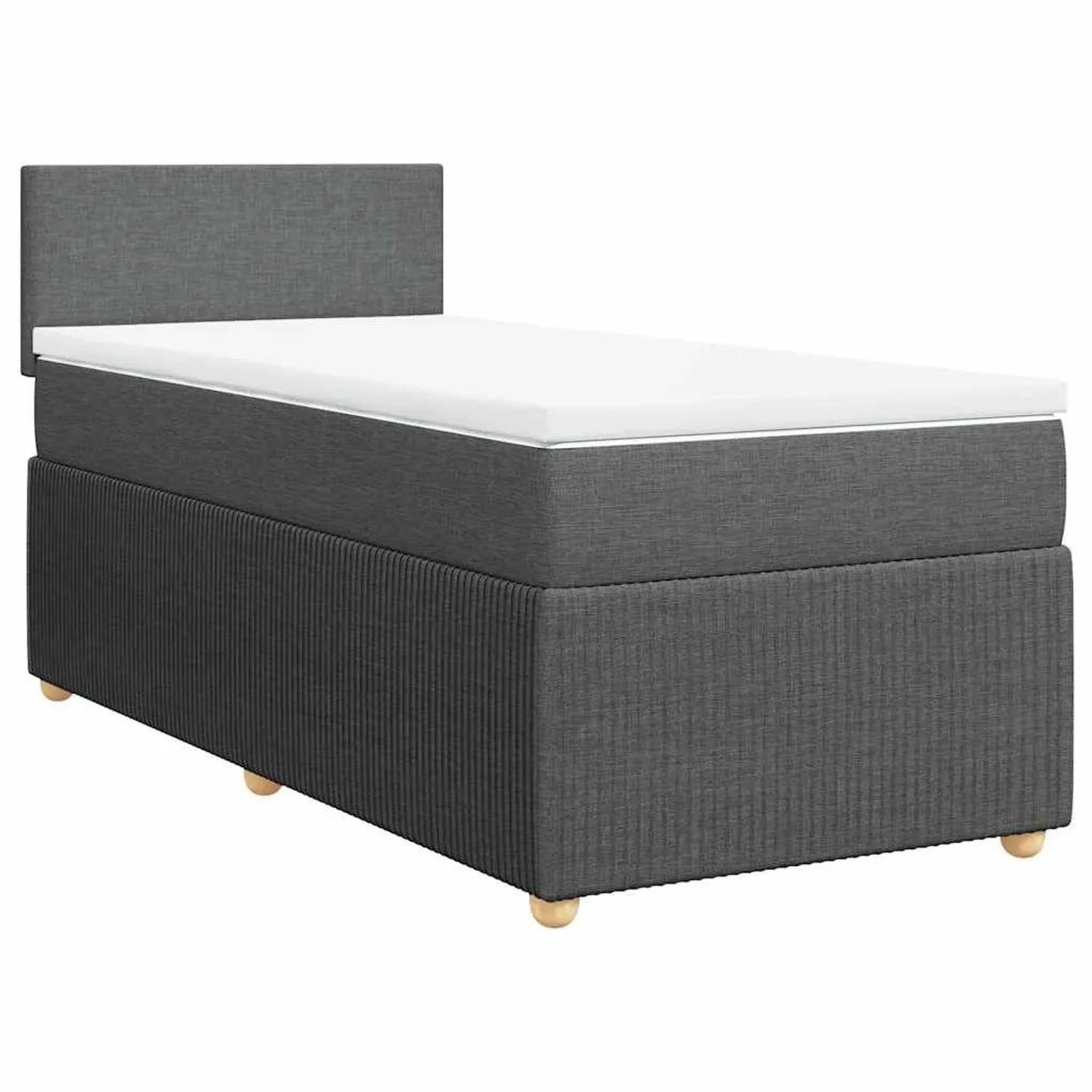 vidaXL Boxspringbett mit Matratze Dunkelgrau 80x200 cm Stoff 3289577 günstig online kaufen