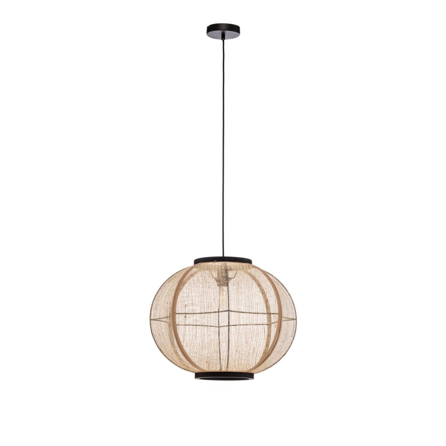 Lindby Pendelleuchte Aurinil 10020375 Landhaus Vintage Rustikal aus Textil günstig online kaufen