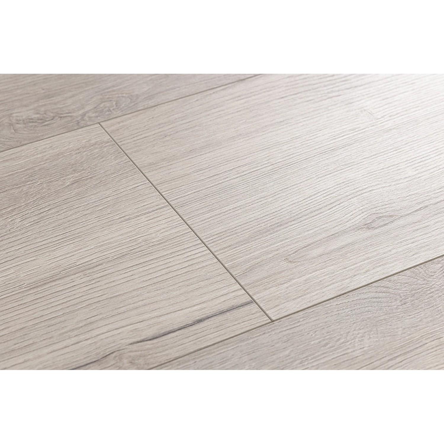 Kaindl Laminat Poseidon Bali Oak, 7mm, wasserfest. Laminatboden in heller Holzoptik mit Fugen.