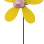 Lustiger Gartenstecker: Schildkröte mit gelbem Windrad (Ø 13 cm, 48 cm hoch) als Gartendeko.