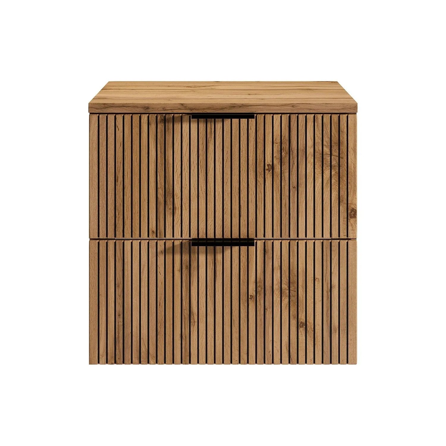 Vente-unique Waschbeckenunterschrank Madela Schwarz  Naturfarben Hell 60 cm