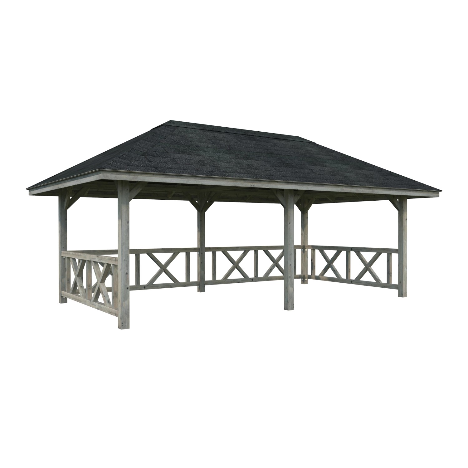 Palmako Pavillon Bianca Set107 Grau Tauchgrundiert 588 cm x 300 cm FSC® günstig online kaufen