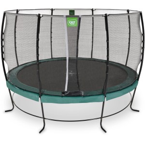 Grünes EXIT Lotus Classic Gartentrampolin, Ø 366 cm, mit Sicherheitsnetz.