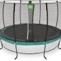 Grünes EXIT Lotus Classic Gartentrampolin, Ø 366 cm, mit Sicherheitsnetz.