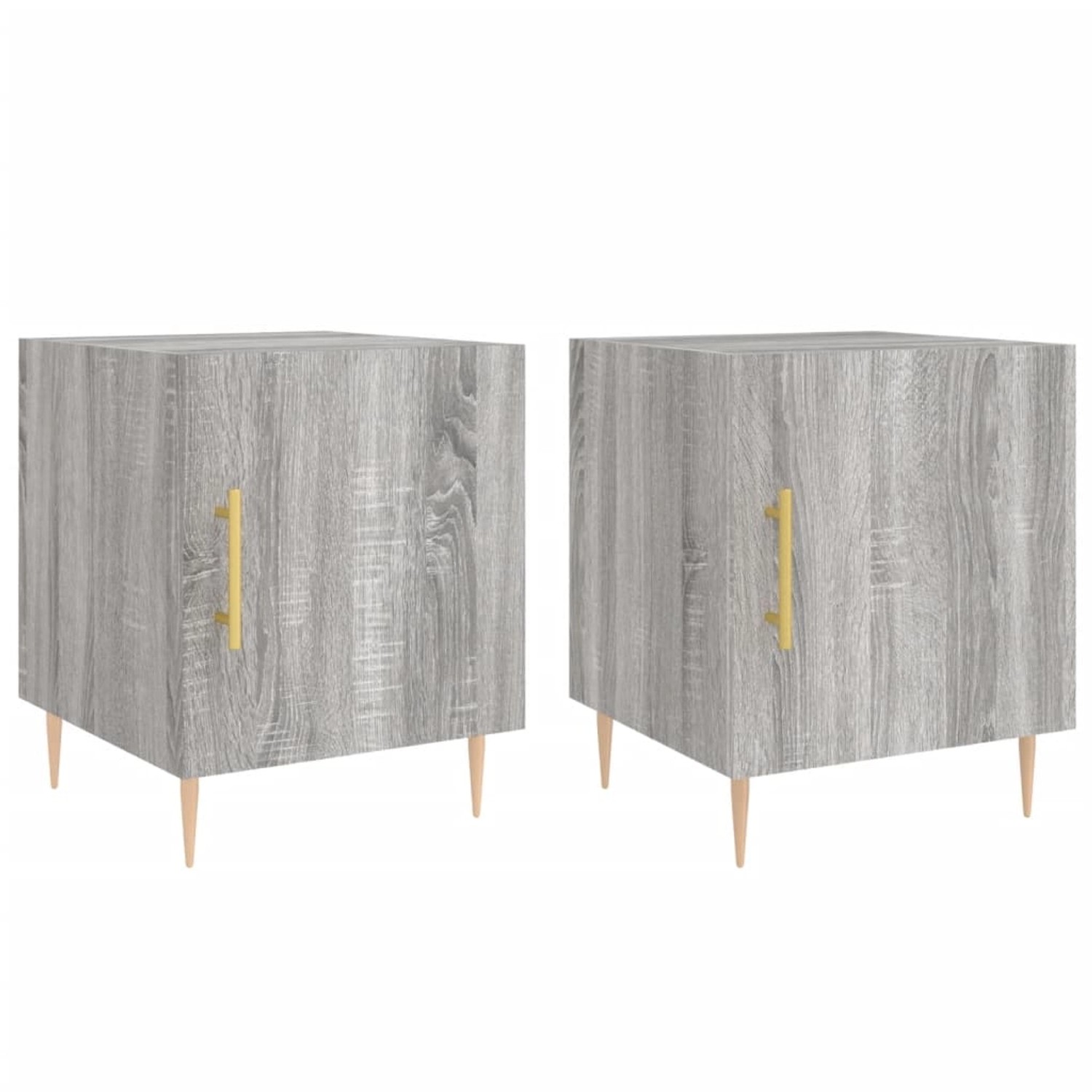 vidaXL Nachttische 2 Stk Grau Sonoma 40x40x50 cm Holzwerkstoff Modell 6 günstig online kaufen