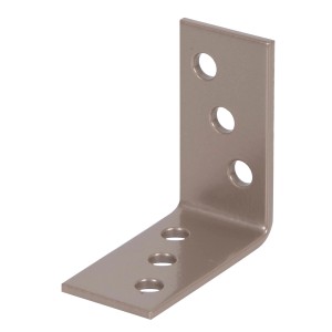 Alberts Duravis Winkelverbinder, perlbeige, 40x40x20 mm, Stahl mit Löchern.