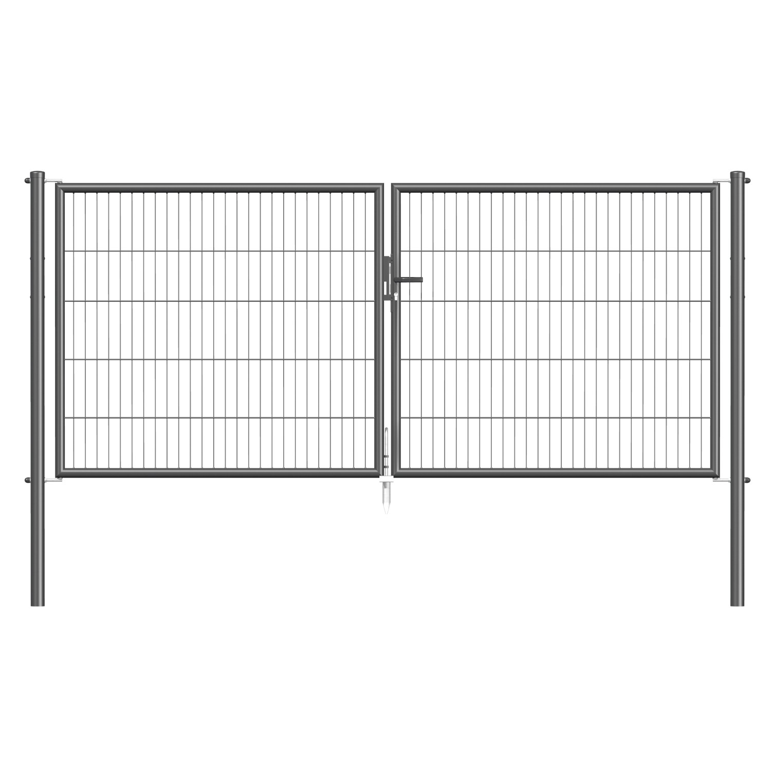 Metallzaun Doppeltor für Einstabmatte Anthrazit z. Einbetonieren 299 cm x 1 günstig online kaufen