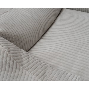Detailansicht: Hellgraues Knuffelwuff Hundebett Olivia Cord XXL, Struktur des Cordstoffs.