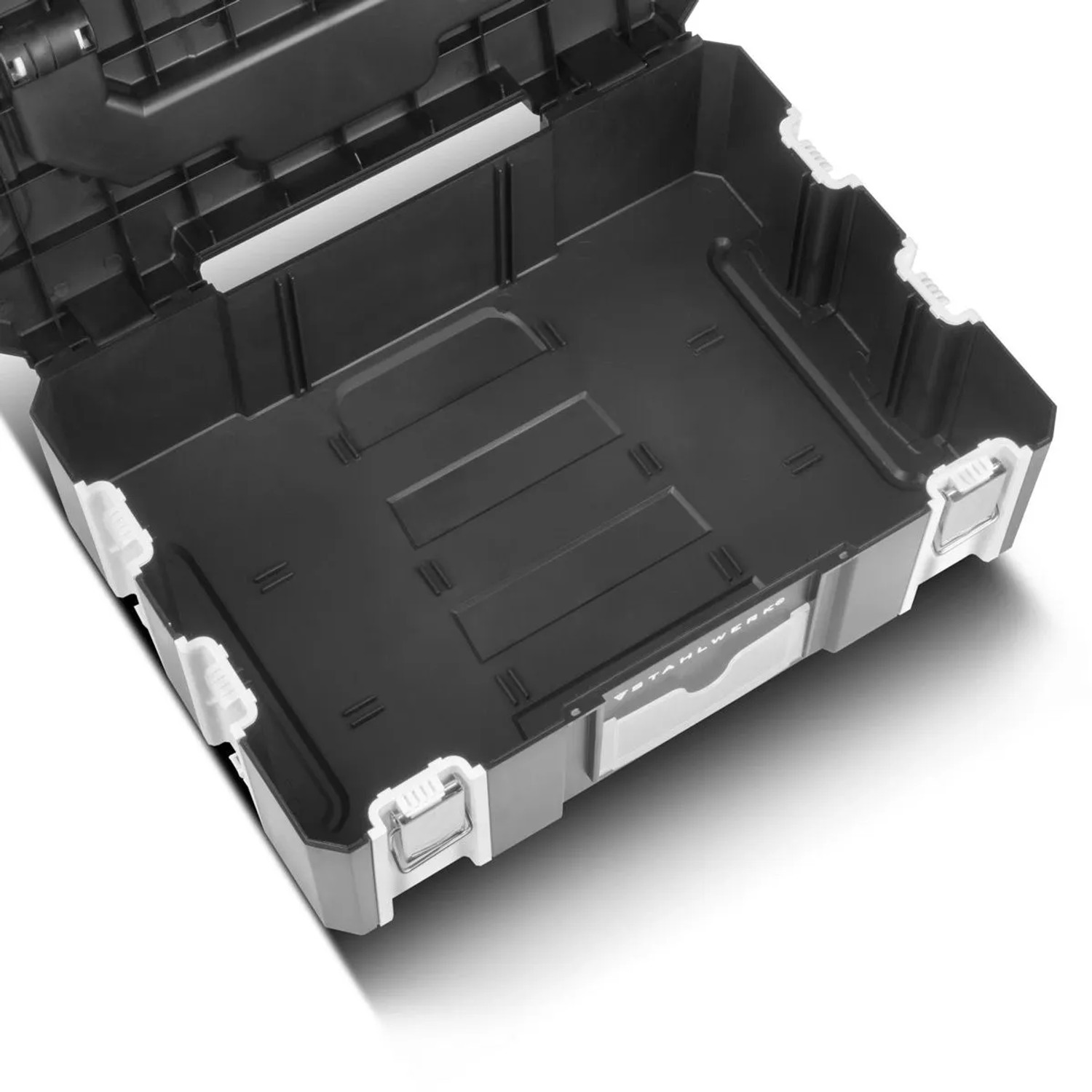 Offene STAHLWERK Werkzeugbox aus dem mobilen Toolbox Set, leer. Ideal zur Werkzeugaufbewahrung.